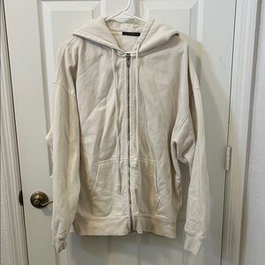 Brandy Melville Christy Off-White Cotton Hoodie